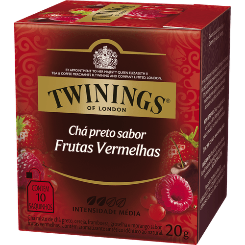 Chá Twinings Preto Frutas Vermelhas 20g - caixa com 10 unid