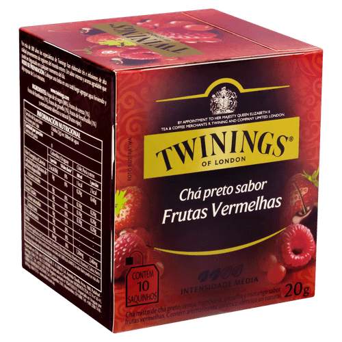 Chá Twinings Preto Frutas Vermelhas 20g - caixa com 10 unid