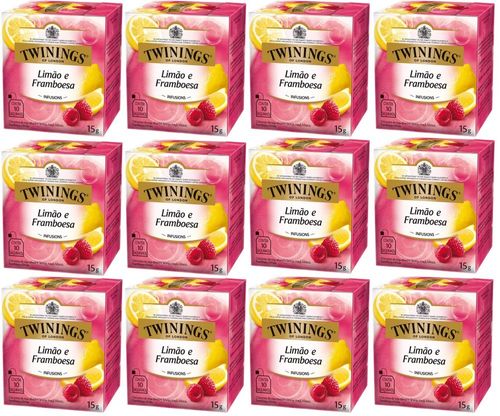 Kit Chá Twinings Limão e Framboesa 15g - 12 unidades