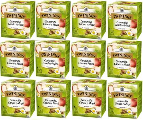 Kit Chá Twinings Misto Camomila, Canela e Maçã 15g - 12 unidades