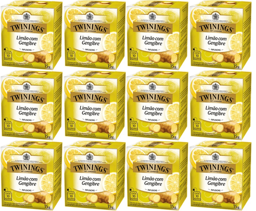 Kit Chá Twinings Misto Limão e Gengibre 15g - 12 unidades