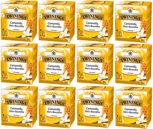 Kit Chá Twinings Misto Camomila, Mel e Baunilha 15g - 12 unidades