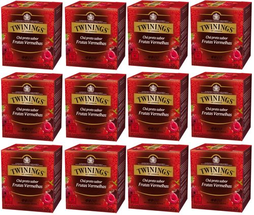 Kit Chá Twinings Preto Frutas Vermelhas 20g - 12 unidades