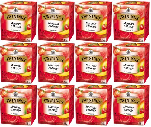 Kit Chá Twinings Morango e Manga 15g - 12 unidades