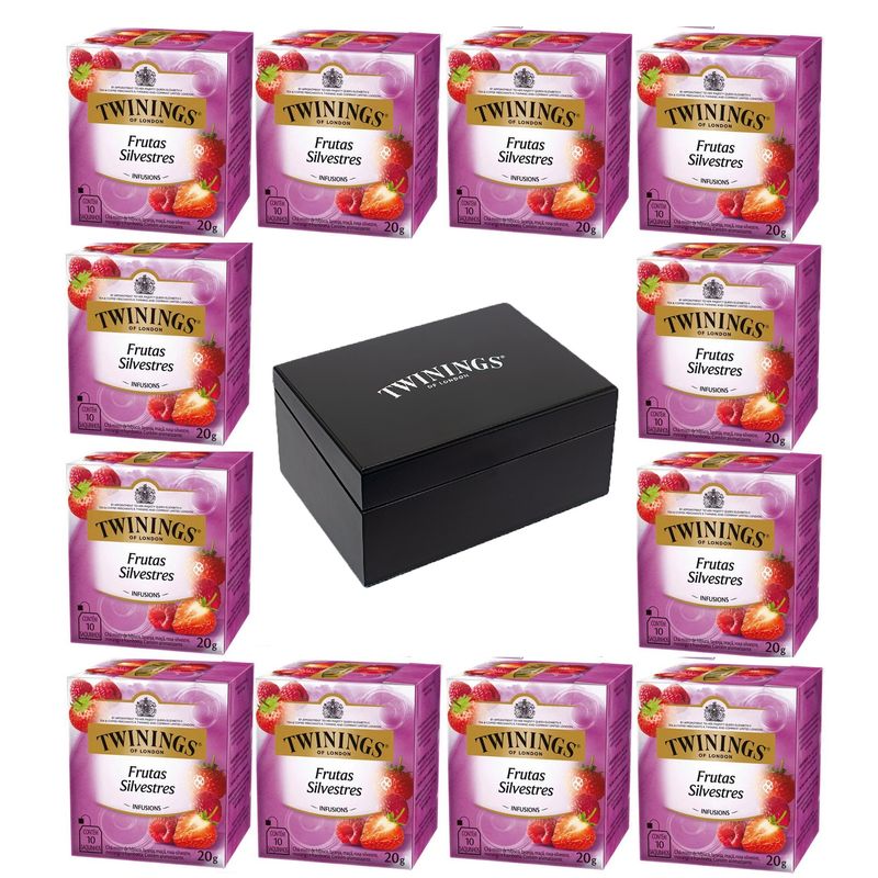 Kit-Cha-Twinings-Misto-Frutas-Silvestres-20g---12-unidades---Caixa-de-madeira-Preta