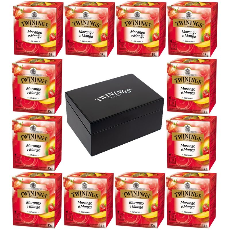 Kit-Cha-Twinings-Morango-e-Manga-15g---12-unidades---Caixa-de-madeira-Preta