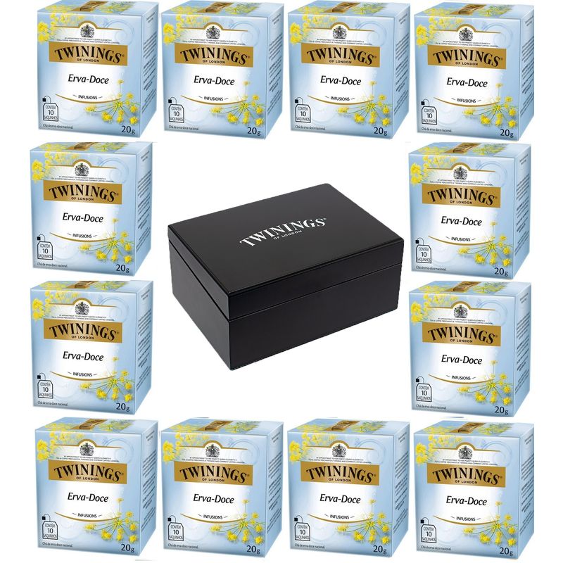 Kit-Cha-Twinings-Erva-Doce-20g---12-unidades---Caixa-de-madeira-Preta