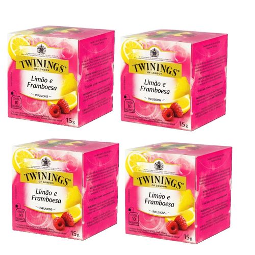 Kit Chá Twinings Limão e Framboesa 15g - 4 unidades