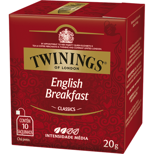 Chá Preto Twinings English Breakfast 20g Caixa Com 10 Sachês