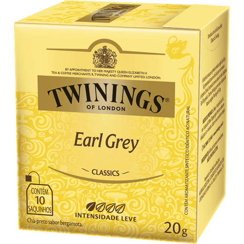 Chá Preto Twinings Earl Grey 20g Caixa Com 10 Sachês